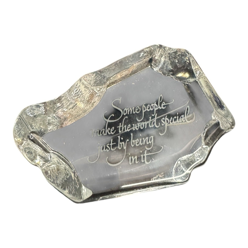 Hallmark Lead Crystal Glass Paperweight Little Gallery Home Sweet‎ Home Austrian